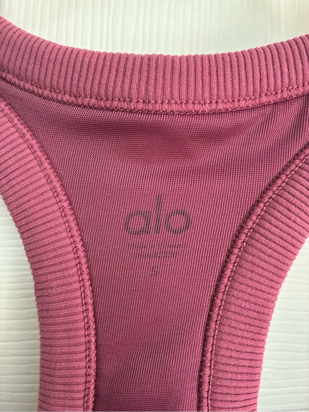 ALO Yoga Ribbed Racerback Tank - Raspberry - Picture 4 of 4